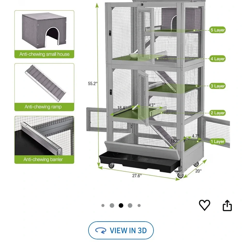 Feisty Ferret Cage with Blue Platforms